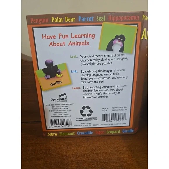 Opposites & Animals Puzzles:Picture Puzzles Book Spice Box Preschool - Lot Of 2 - Picture 6 of 11